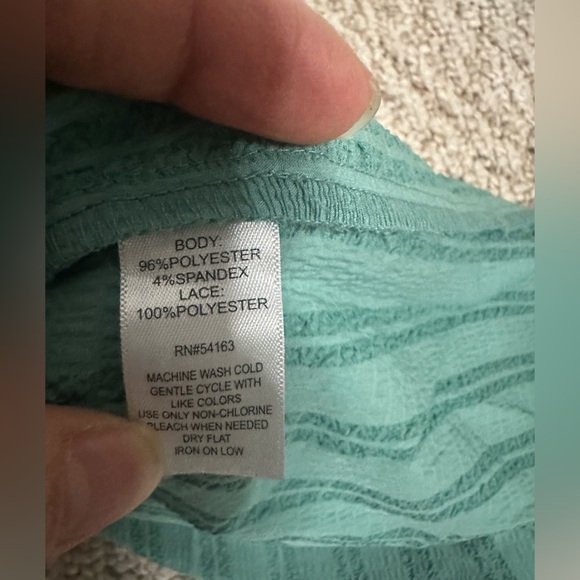 Marc New York Green Relaxed Ribbed Blouse with Mandarin Collar size XL - Picture 8 of 10